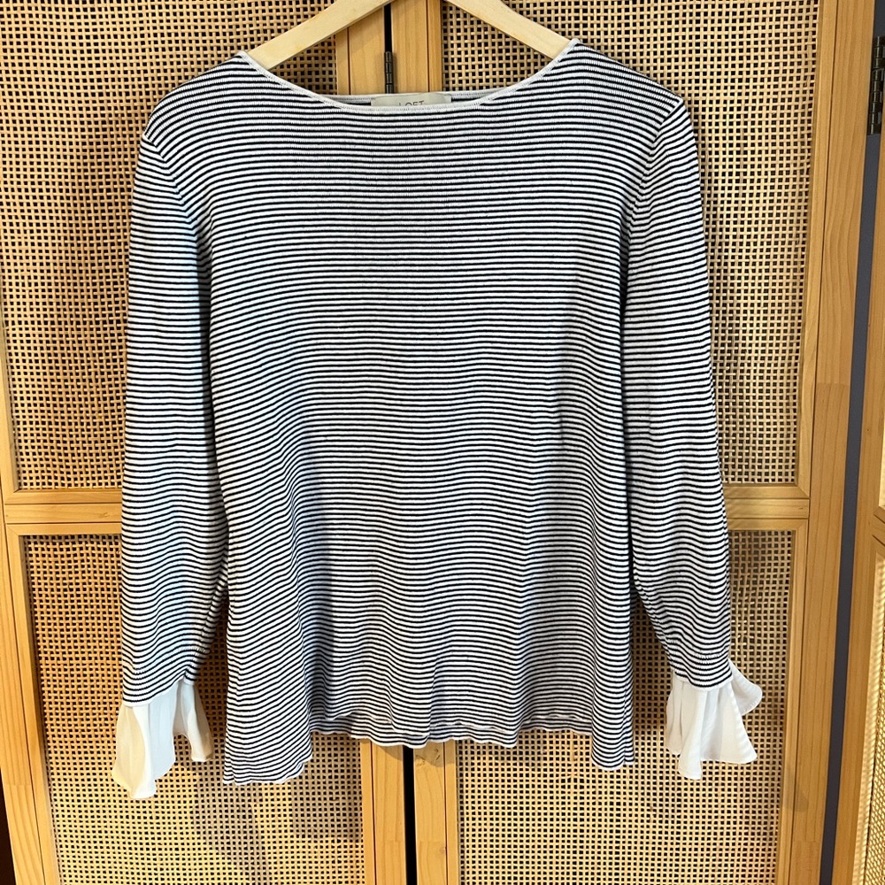 Loft Women’s XLP Striped Flutter Sleeve Top